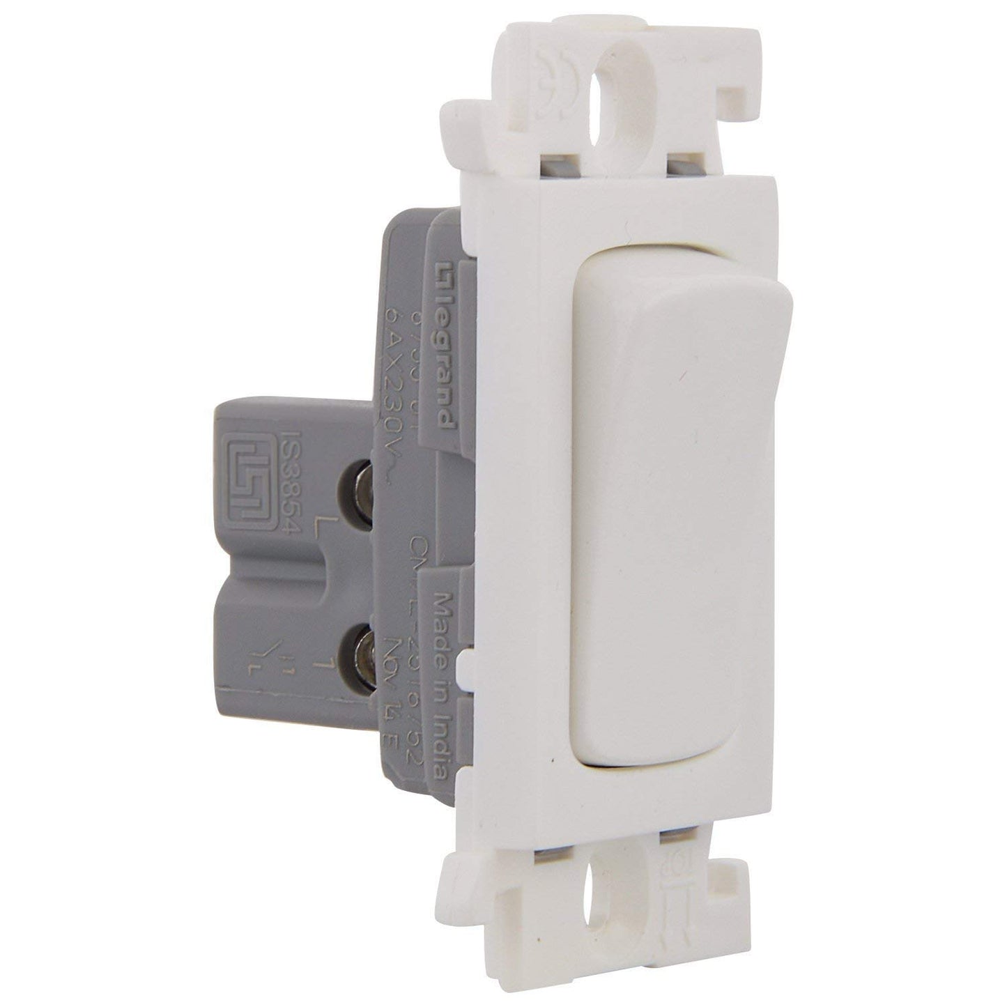 Legrand Mylinc 6A 1-Way Polycarbonate Switch 675501 (White)