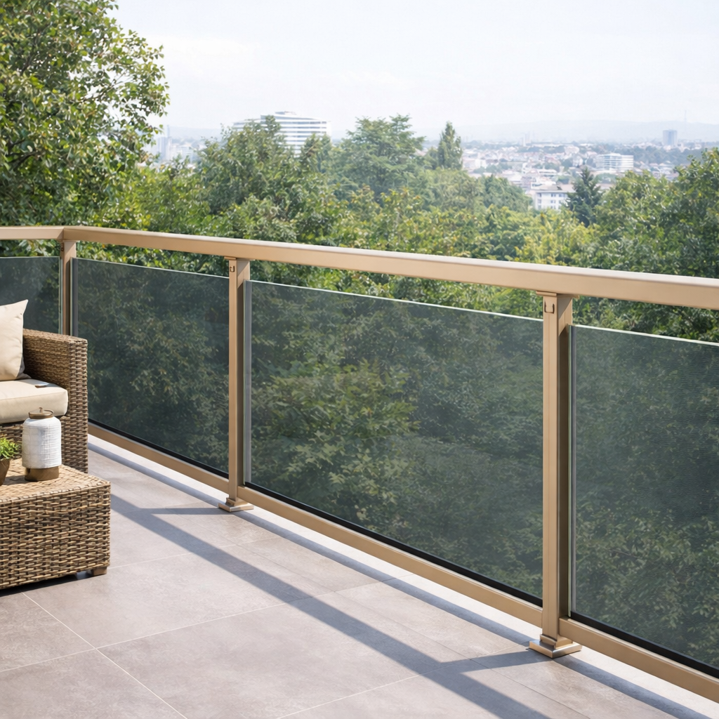 Modern Aluminium and Glass Balcony Railing Installation in Dehradun